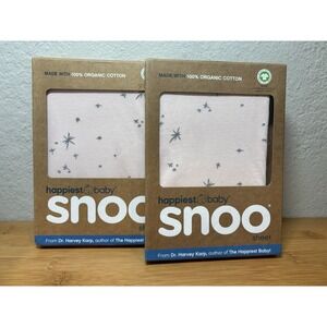Snoo NEW Organic Cotton Smart Sleeper Fitted Sheet Pink Stars- Set/2